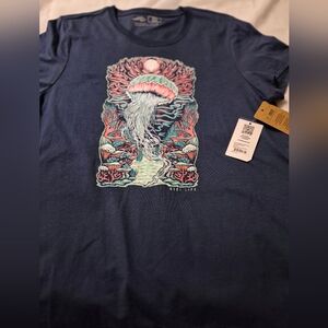 NWT! Reel Life XXL Sporty Blue Jellyfish Graphic Fishing Tee - Short Sleeve